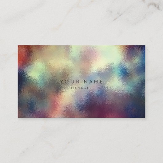 ガラスグラデーションティール（緑がかった色）ベビーレッドアポイントメント 予約カード (正面)