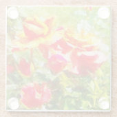 ガラスコアスターオレンジバラ ガラスコースター (裏面)