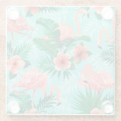 ガラスコアスターフラミンゴトロピカルパームズ ガラスコースター (裏面)