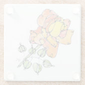 ガラスコアスター – オレンジバラ ガラスコースター (裏面)