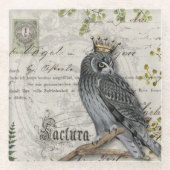 ガラスコアスター – キング《鳥》ハヤブサ ガラスコースター (正面)