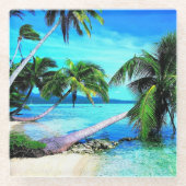 ガラスコアスター – トロピカルビーチ ガラスコースター (正面)