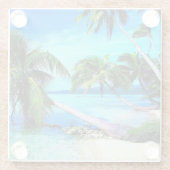 ガラスコアスター – トロピカルビーチ ガラスコースター (裏面)