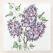 ガラスコアスター – ライラック ガラスコースター (正面)