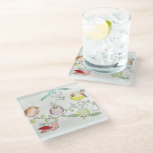 ガラスコアスター – 間抜けバーディ ガラスコースター (アングル)