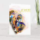 ガラスコイの魚は挨拶状の垂直感謝していしています サンキューカード (裏面)