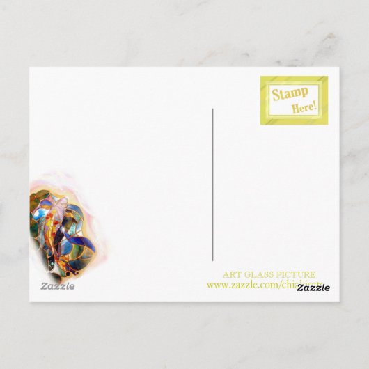 ガラスコイフィッシュアー日本のトデザインはがき ポストカード (裏面)