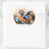 ガラスコイ魚日本のアートシール ラウンドシール (バッグ)