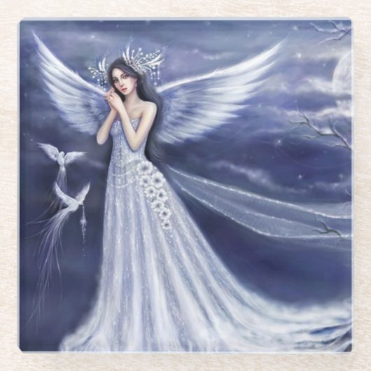 ガラスコースターか天使 ガラスコースター (正面)