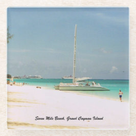 ガラスコースターとビーチシーン ガラスコースター