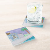 ガラスコースターと村カリブのデザイン ガラスコースター (アングル)