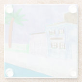 ガラスコースターと村カリブのデザイン ガラスコースター (裏面)