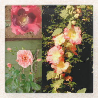 ガラスコースターの庭の花 ガラスコースター