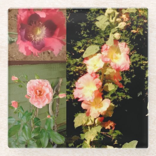 ガラスコースターの庭の花 ガラスコースター (正面)