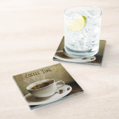 ガラスコースターまたはコーヒー時間 ガラスコースター (アングル)