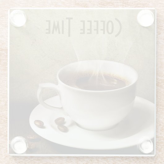 ガラスコースターまたはコーヒー時間 ガラスコースター (裏面)