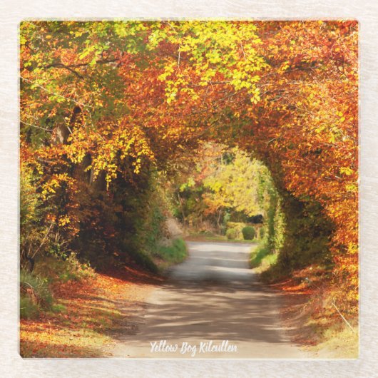 ガラスコースターイエローボグキルクリレン ガラスコースター (正面)