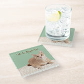 ガラスコースターオレンジキャット ガラスコースター (アングル)