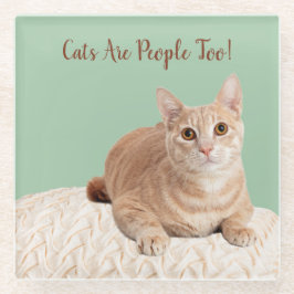 ガラスコースターオレンジキャット ガラスコースター