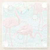 ガラスコースターフラミンゴプリント ガラスコースター (裏面)