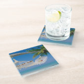 ガラスコースター熱帯ビーチ場面 ガラスコースター (アングル)