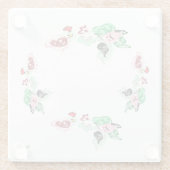 ガラスコースター：つる植物付きバラ ガラスコースター (裏面)