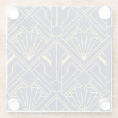 ガラスコースター – アールデコ金ゴールドファンデザイン (裏面)