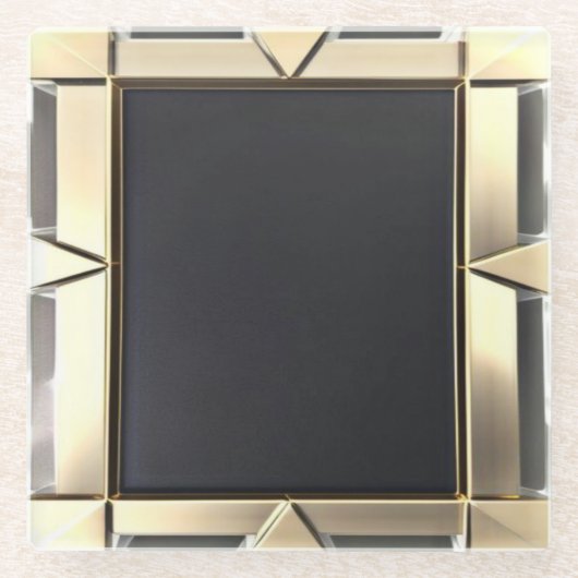 ガラスコースター/ネオ金ゴールド/コースター ガラスコースター (正面)