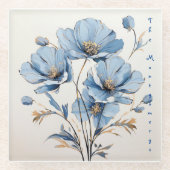 ガラスコースター、フローラコースター、ウェディングギフト ガラスコースター (正面)