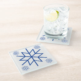 ガラスコースター – ブルースノーフレーク