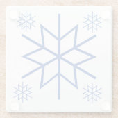 ガラスコースター – ブルースノーフレーク (裏面)