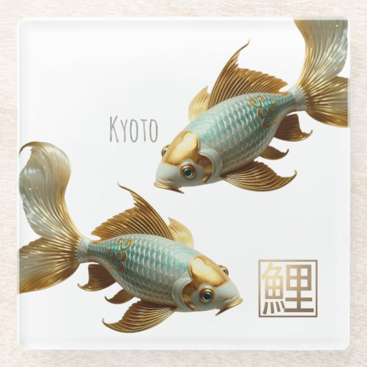 ガラスコースター/磁器コイ/ガラスコースター ガラスコースター (正面)