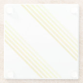 ガラスコースター – 黄色対角線の色ストライプ色 (裏面)