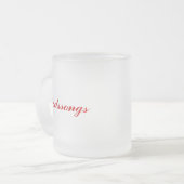 ガラスコーヒーマグ死んだ赤 フロストグラスマグカップ (正面左)