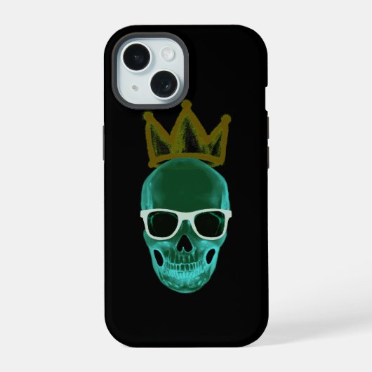 ガラススカルとクラウン iPhone 15ケース (裏面)