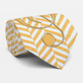 ガラススタイルのト音記号の黄色シェブロン ネクタイ (ロール)