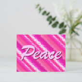 ガラスストライプの深い – ピンクの色合い ポストカード (スタンド正面)