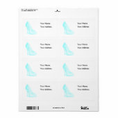 ガラススリッパの背景 ラベル (フルシート)