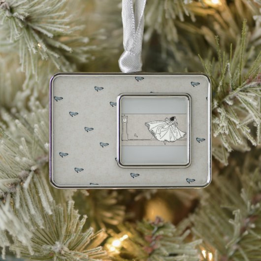 ガラススリッパヴィンテージシンデレラオーナメント シルバープレートフレームオーナメント (ツリー)