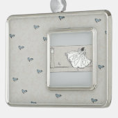 ガラススリッパヴィンテージシンデレラオーナメント シルバープレートフレームオーナメント (左)