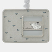 ガラススリッパヴィンテージシンデレラオーナメント シルバープレートフレームオーナメント (正面)