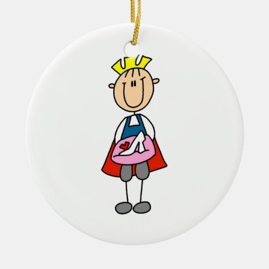 ガラススリッパ付きプリンス セラミックオーナメント (正面)