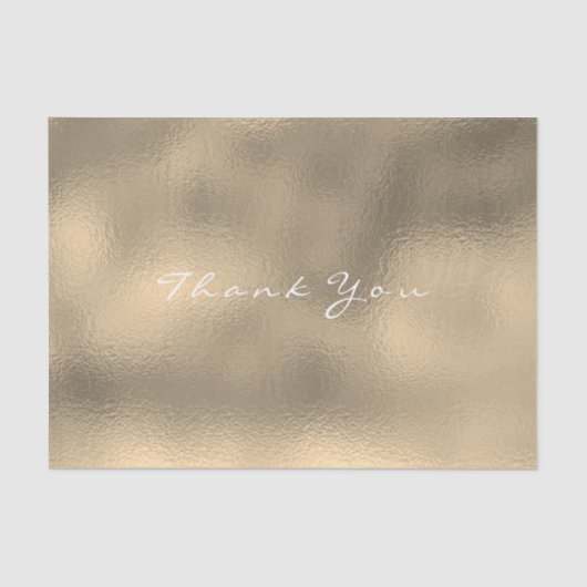 ガラスセピア金ゴールド赤面メタリックサンキューネーム 薄葉紙 (正面)