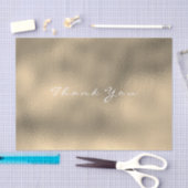 ガラスセピア金ゴールド赤面メタリックサンキューネーム 薄葉紙 (クラフト)