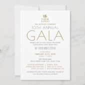 ガラスタイリッシュイベントカスタムロゴ写真白金ゴールド 招待状 (正面)