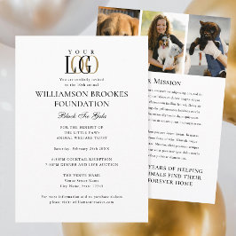 ガラスタイリッシュイベントカスタムロゴ写真白黒白 招待状