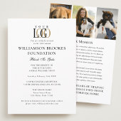 ガラスタイリッシュイベントカスタムロゴ写真白黒白 招待状