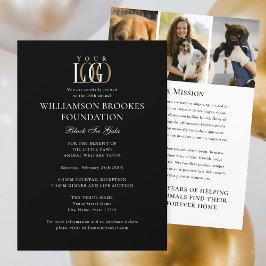 ガラスタイリッシュイベントカスタムロゴ写真白黒 招待状