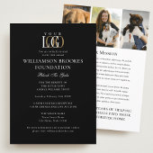 ガラスタイリッシュイベントカスタムロゴ写真白黒 招待状