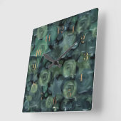 ガラスタイル3Dの液体のバラおよび星 スクエア壁時計 (傾斜)